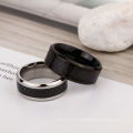 Joyería de anillo de acero de acero inoxidable de venta al por mayor anillos de moda de fibra de carbono negro